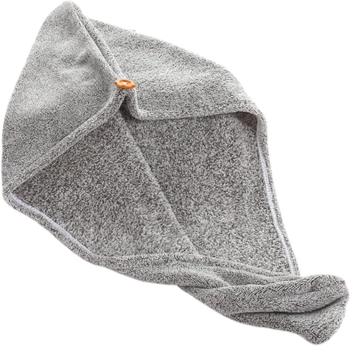 Grijs Microfiber Haar Handdoek voor Sneldrogend en Absorberend Haar - 65 x 26 cm