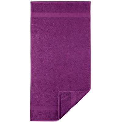 Badetuch EGERIA "Diamant", lila, B:70cm L:140cm, Frotteevelours, Obermaterial: 100% Baumwolle, Handtücher, Badetuch, Uni Programm mit schmaler Bordüre, 100 % Baumwolle