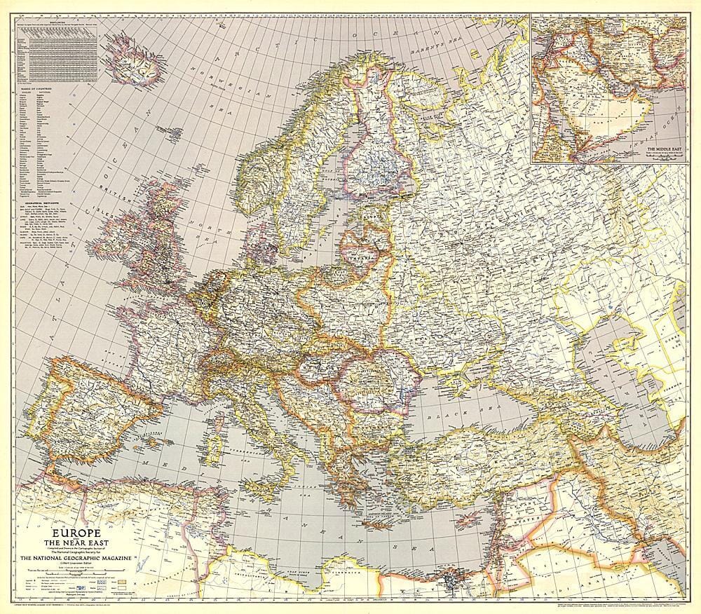 National Geographic Historic POD 1943 Europe, et le Proche-Orient (carte)