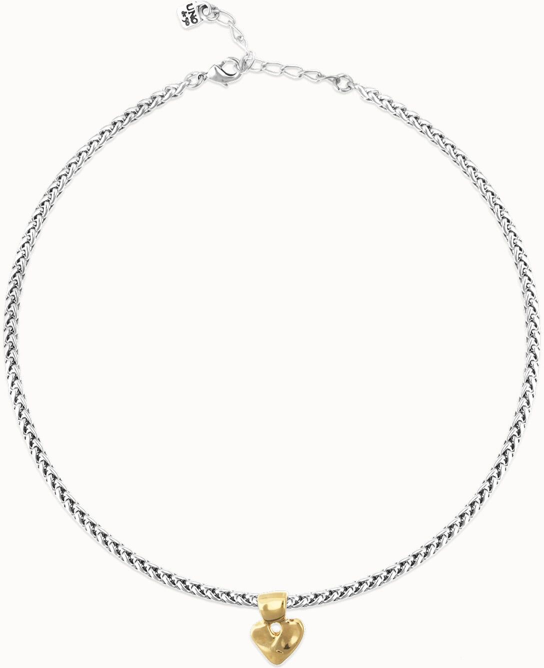 UNOde50 Collar bañado en oro 18k con detalle de corazón pequeño Dorado U