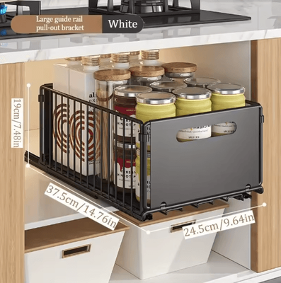 Inspire Picks Double Layer Sliding Storage Basket For Bottles & Household Organization single High Frame