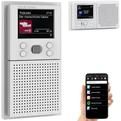 trends4cents VR-Radio Unterputzradio Unterputz-WLAN-Internetradio mit Bluetooth & Farbdisplay, DSP, App, MP3