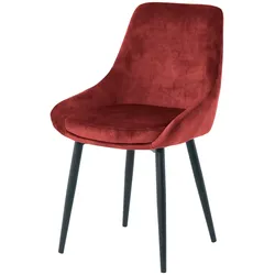 SIT »Linda« Stuhl 2er-Set Samt rot 48x84x57 cm