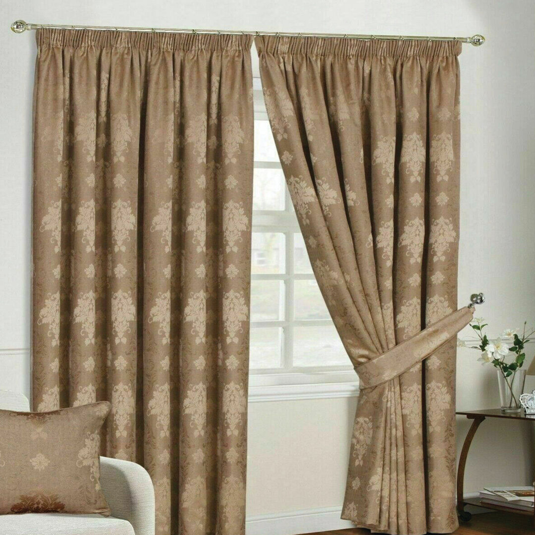 Astoria Grand Aadvik Cotton Blend Blackout Curtain Pair Coffee 116 W x 137 D cm