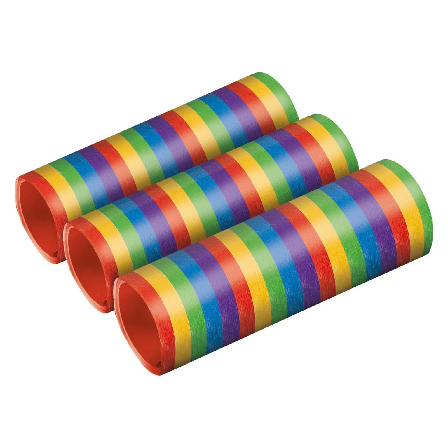 Magni Amscan 9905008 - 3 Luftschlangen Bright Rainbow metallisch Papier 0,7 x 400 cm, Dekoration (3 Stk.) (9905008)