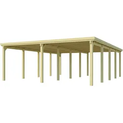 Weka Doppelcarport 618 PVC Kunststoffdach Doppelcarport 618 Gr. 3 (603 x 802 cm) (Holzcarport)