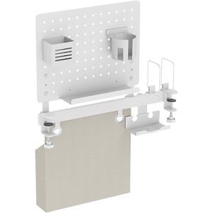 LogiLink Tischtrennwand Pegboard PB0101, weiß, Schreibtischorganizer aus Metall, 56 x 75cm