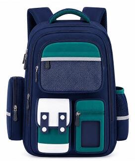 LightInthebox Kids School Backpack for Boys Girls, Large Capacity Multi-Compartment Bookbag, Water-Resistant Polyester Backpack, Reflective Safety Design, Lightweight School Bag for Grades 1-6, Multiple Colors