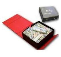 Grapet Domino spel met 136 stuks in kleurrijk design inclusief etui