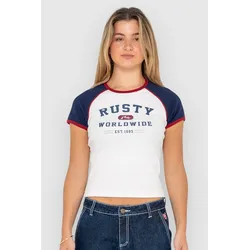 Rusty Mr Worldwide Raglan Skimmer T-Shirt white Gr. 8