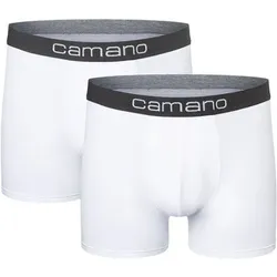 CAMANO Boxershorts Unterhosen Herren elastischer Gummibund ohne Einschneiden Baumwolle Stretch hautfreundlich Atmungsaktiv, Größe XL in Weiß Weiß