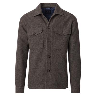 Hemdjacke VENTI "VENTI Hemdjacke kariert", Herren, Gr. 54, braun, 95% Polyester, 5% Wolle, Jacken