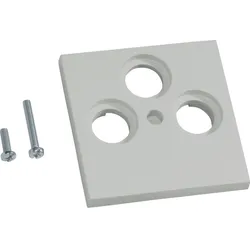 Hager GZSAT3A7035 Zentralscheibe TV/SAT 3-fach, für Rahmenblende 55, hfr, lichtgrau