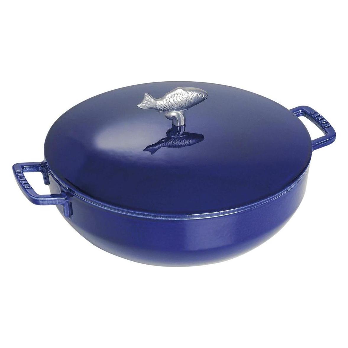 Staub 40510-326-0 Fisch Cocotte 28 cm Gusseisen Induktionsgeeignet Dunkelblau (Bräter + Schmortopf, Gusseisen, 28 x 15.50 cm) (40510-326-0)