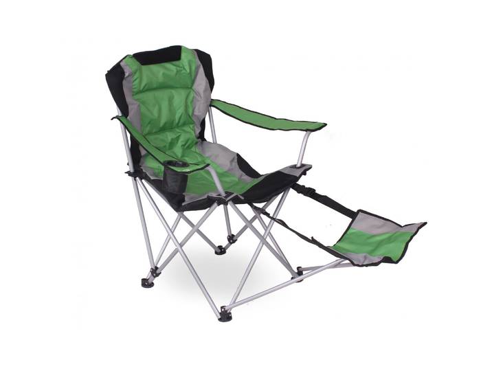 Luxus Campingstuhl mit Fussablage grün