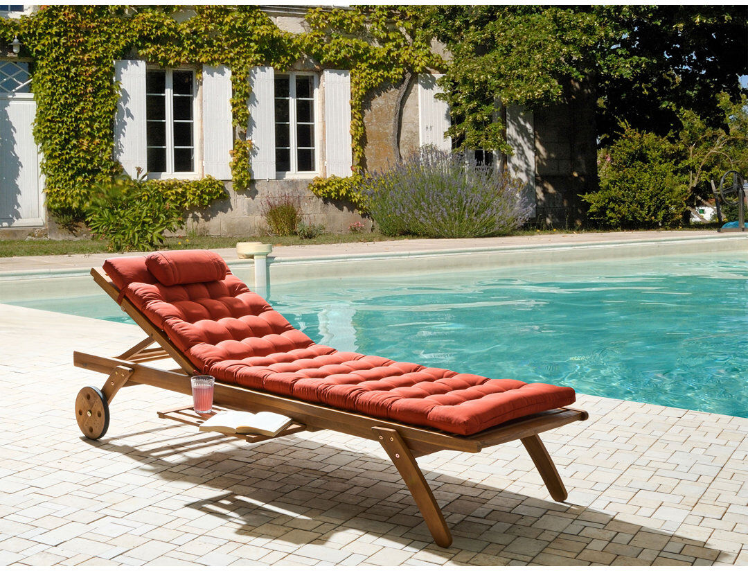 Beliani Sun Lounger Pad Cushion CESANA PREMIUM Red 56cm W