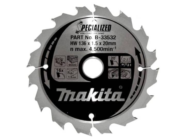 Lames carbure ''Specialized'' Ø136 pour bois - MAKITA B-33532