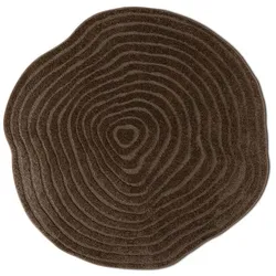 Design-Teppich Rippel Shape Ø 200 cm Mischgewebe Braun