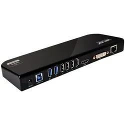 DLH Usb-A Universal Docking Station (USB-A), Dockingstation + USB Hub, Schwarz