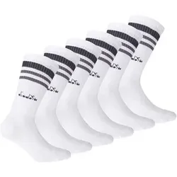 DIADORA Diadora Unisex Tennissocken - 6er Pack, Logo, Streifen, Größe 39-42 in Weiß Weiß