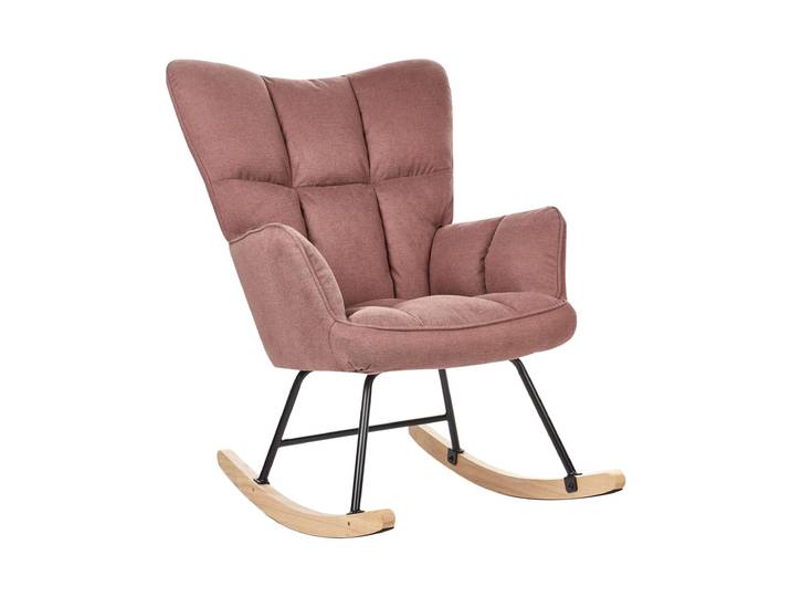 Fauteuil à bascule tissu rose
