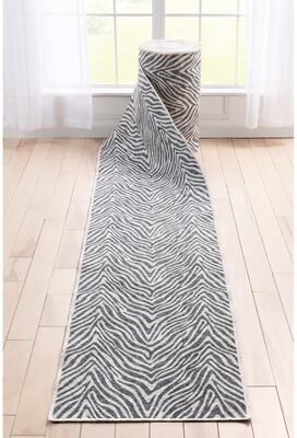 Well Woven Custom Size Runner Flat-Weave Washable Apollo Zebra Modern Stair Rug