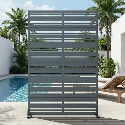 Dovelina Outdoor Privacy Screen Metal Privacy Screen Panel Free Standing