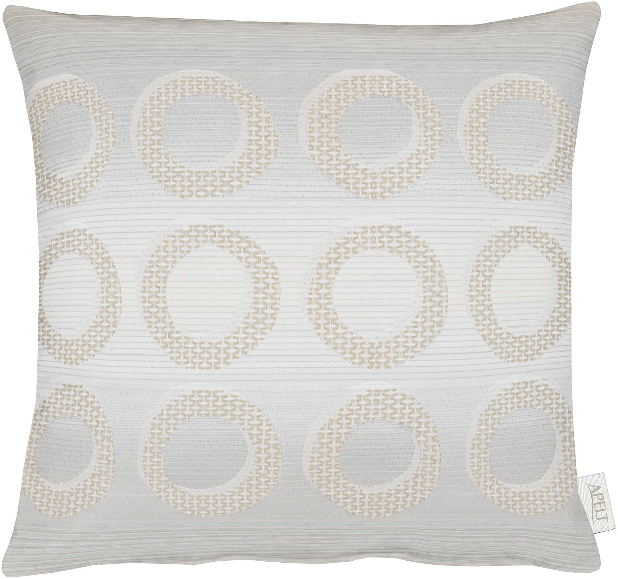 Dekokissen APELT "1710" Gr. 1, beige (natur, beige, kreise), B:46cm L:46cm, Polyester, Dekokissen_Sitzkissen_Kissenhüllen, Dekokissen, Kissenhülle ohne Füllung, 1 Stück natur, beige, kreise B/L: 46cm x 46cm, 1 Stk.