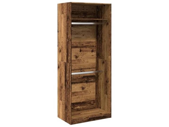 HNSMFPRE Kleiderschrank, altes Holz, 80 x 50 x 200 cm, Holz 2 Fächer, glatte Oberfläche, Feuchtigkeitsbeständigkeit, Wandbefestigung im Lieferumfang enthalten, Schlafzimmer, Flur