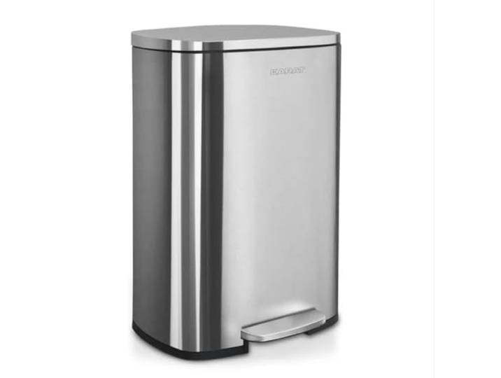 Floordirekt Mülleimer 50l für Küche, Abfalleimer Küchenabfalleimer, Küchenmülleimer, Tritteimer mit Absenkautomatik und entnehmbarem Inneneimer mit Tragegriff Dustin