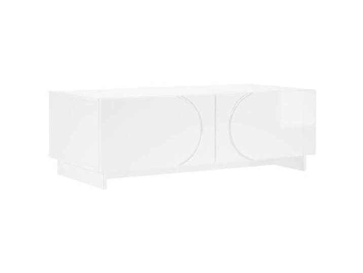 LASWWQMRF Couchtisch Hochglanz Weiß 102x50,5x35cm Holzwerkstoff Rechteckiger Wohnzimmertisch aus Holzwerkstoff mit flexibler Schubladenmontage und zweifacher Ablage für maximale Ordnung.
