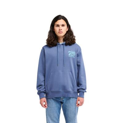 Kapuzensweatshirt QUIKSILVER "Salt Water Palm Rise", Herren, Gr. S, blau (vintage indigo), Obermaterial: 55% Baumwolle, 25% Baumwolle, 20% Polyester., Sweatshirts