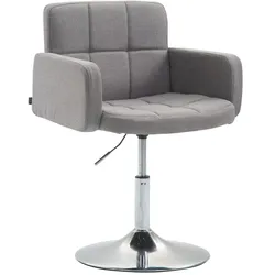 DELUKE Lounger Sessel RIYADH - Stoff Grau 58x48x80 cm | Barhocker Loungesessel Wohnzimmer Bequem Clubsessel Sessel Hotel