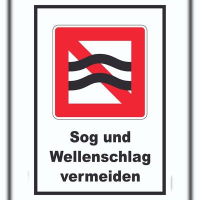 HB-Druck Sog und Wellenschlag vermeiden Symbol und Text A0 (841x1189mm)