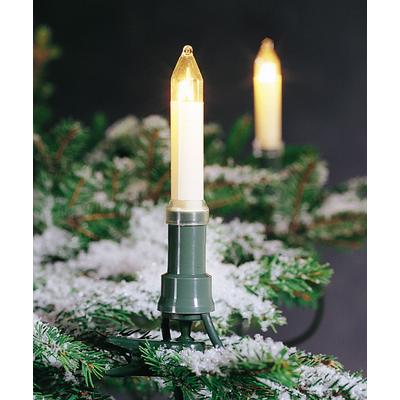 KONSTSMIDE Christbaumkerzen, weiß, Dioden 16 Stk. Flammen 16 Stk., Gesamtlänge 12,1m, Lichterketten, Baumkette, Schaftkerzen, teilbarer Stecker, 16 klare Birnen