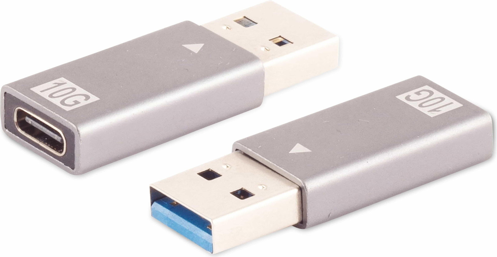 S-Impuls USB-A naar USB-C adapter, USB 3.1, 10 Gbps, metaal