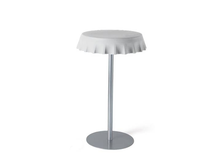SLIDE table haute FIZZZ H 110 cm (Blanc lait - Polyéthylène et métal)
