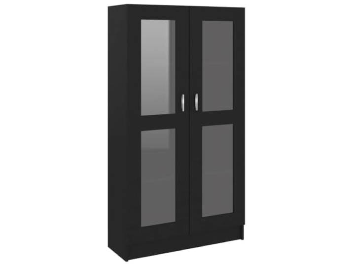 KGHERMDF Vitrinenschrank Schwarz 82,5x30,5x150 cm Holzwerkstoff 4 Fächer, 2 Türen, Robust, Langlebig, Vielseitig, Feucht Abwischbar