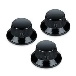 Schaller Strat(TM) Knob black chrome (3), Zubehör Instrumente, Schwarz