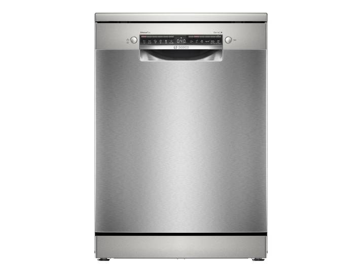 BOSCH Standgeschirrspüler SMS4EVI09E , Energieeffizienz: B, silber (gebürsteter stahl mit anti, fingerprint), B:60cm H:84,5cm T:60cm, Geschirrspüler, Autom. Türöffnung gegen Kondenswasser, VarioFlex-Körbe & Schublade, Standgeschirrspüler