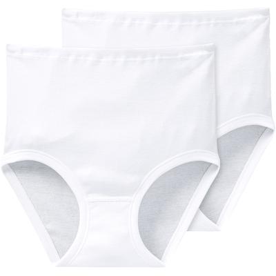Taillenslip SCHIESSER "Original Classics", Damen, Gr. 44, Feinripp, weiß (100, weiß), Feinripp, Obermaterial: 100% Baumwolle, unifarben, körpernah, Unterhosen Taillenslip, in bequemer Feinripp-Qualität