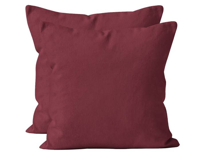 2er-Set Kissenbezug, 100% Baumwolle, 40 x 40 cm, bordeaux