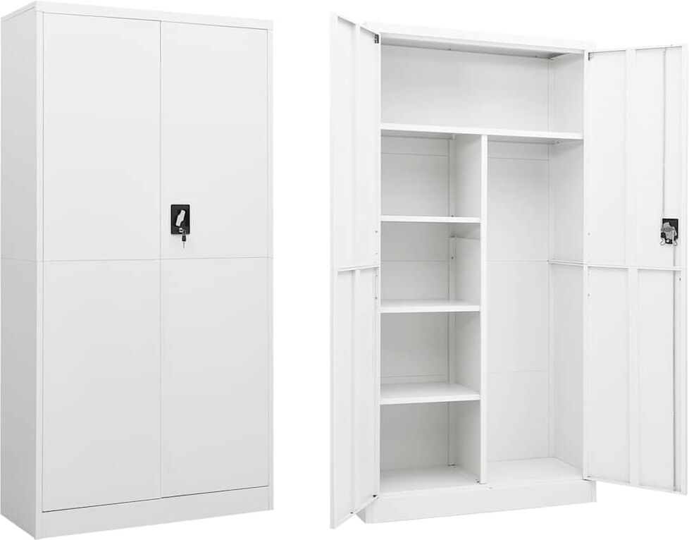 vidaXL Armoire à casiers Blanc 90x40x180 cm Acier
