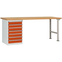 Manuflex WC5120.2001 Werkbanksystem (B x T) 2000 mm x 700 mm Rotorange (RAL 2001)