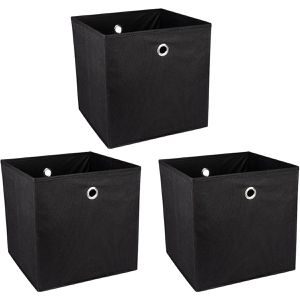 Ideen-mit-Herz Aufbewahrungskorb 013581-01, 27 L, Set, 30 x 30 x 30 cm, Stoff, schwarz, 3 Stück