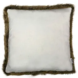 Kissenhülle Nauders uni 50 x 50cm braun Fellrand