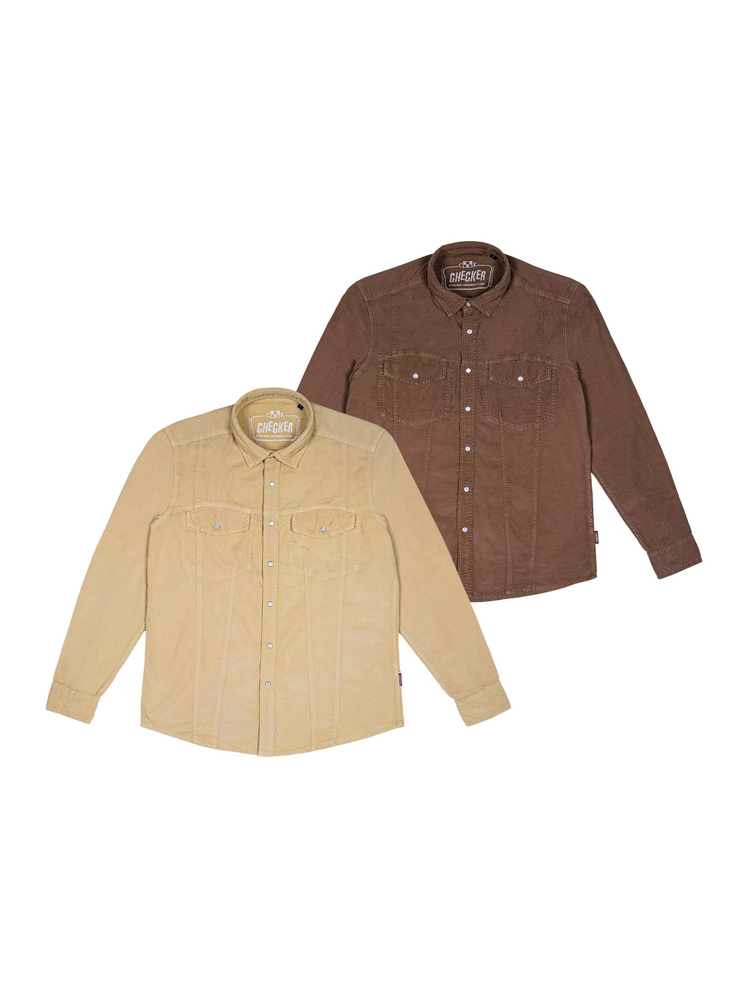 Checker Mannen Overhemd Dynasty Cord