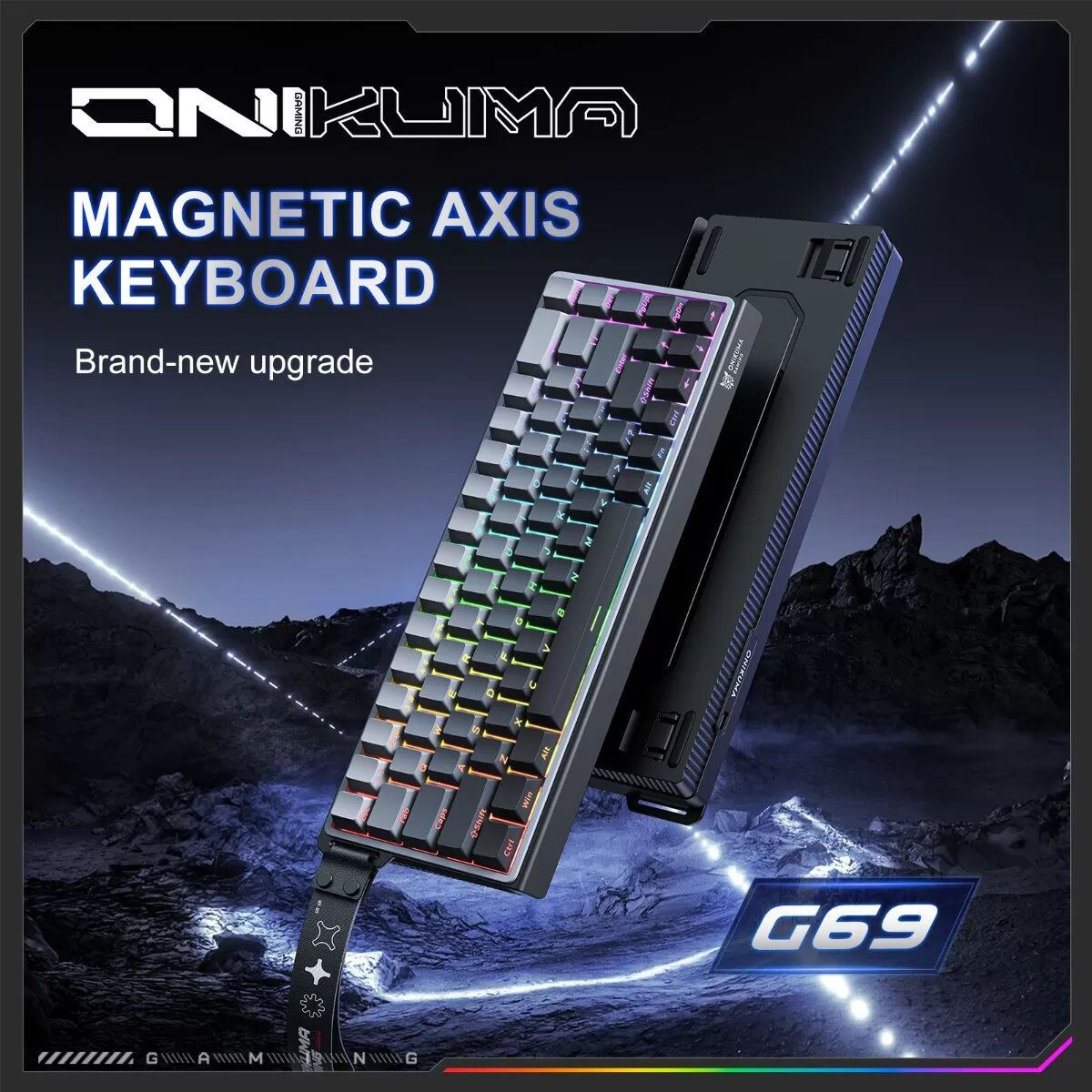 INF G69 68-Tasten kabelgebundene mechanische Tastatur mit Haimu magnetischen Hot-Swappable-Schaltern, vollem NKRO und