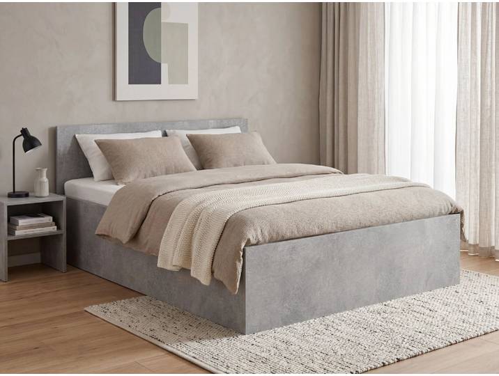 Bett SOFIA 120 x 200 cm, Beton Matratze: Matratze Sommera 18 cm, Lattenrost: Ohne Lattenrost