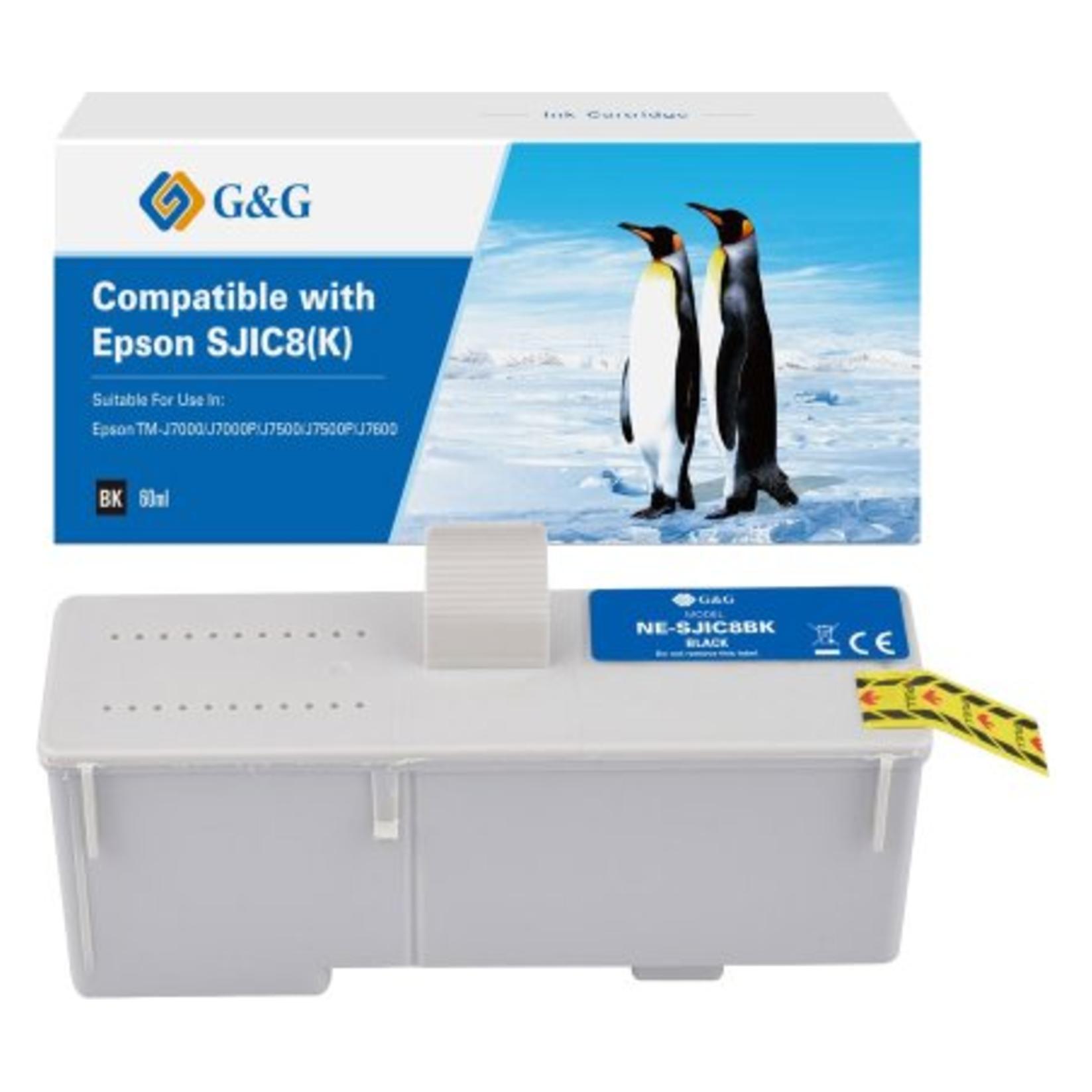 G&G schwarz Druckerpatrone kompatibel zu EPSON S020407 / SJIC8K (BK) (NE-SJIC8BK)